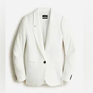 J. Crew White Parker jacket blazer stretch linen blend 2 new